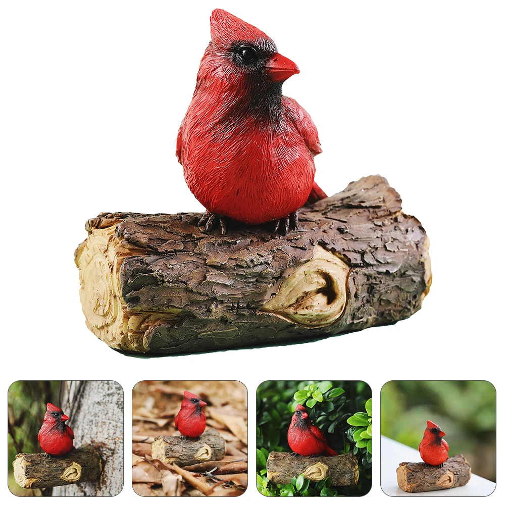 

Simulation Red Bird Pendant Resin Cardinal Garden Hanging Ornaments Decor Statue Sculpture for Trees Flowers Home Gift