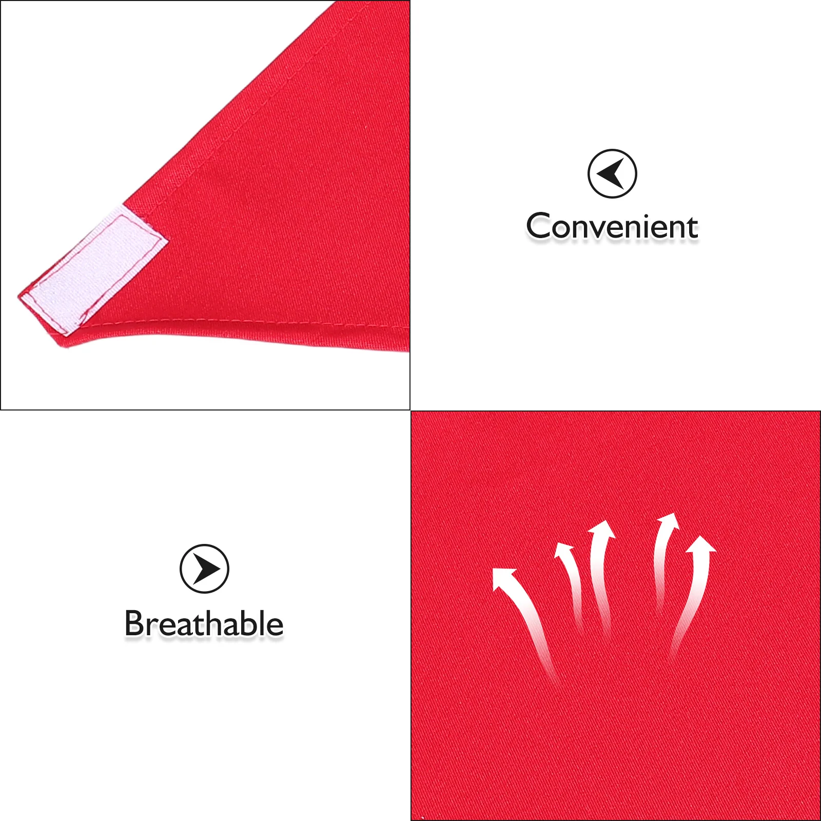 Bonnet de Chef rouge, foulard triangulaire réglable pour le personnel de la cuisine, Bandana unisexe, casquettes de travail pour Service alimentaire, 3 pièces