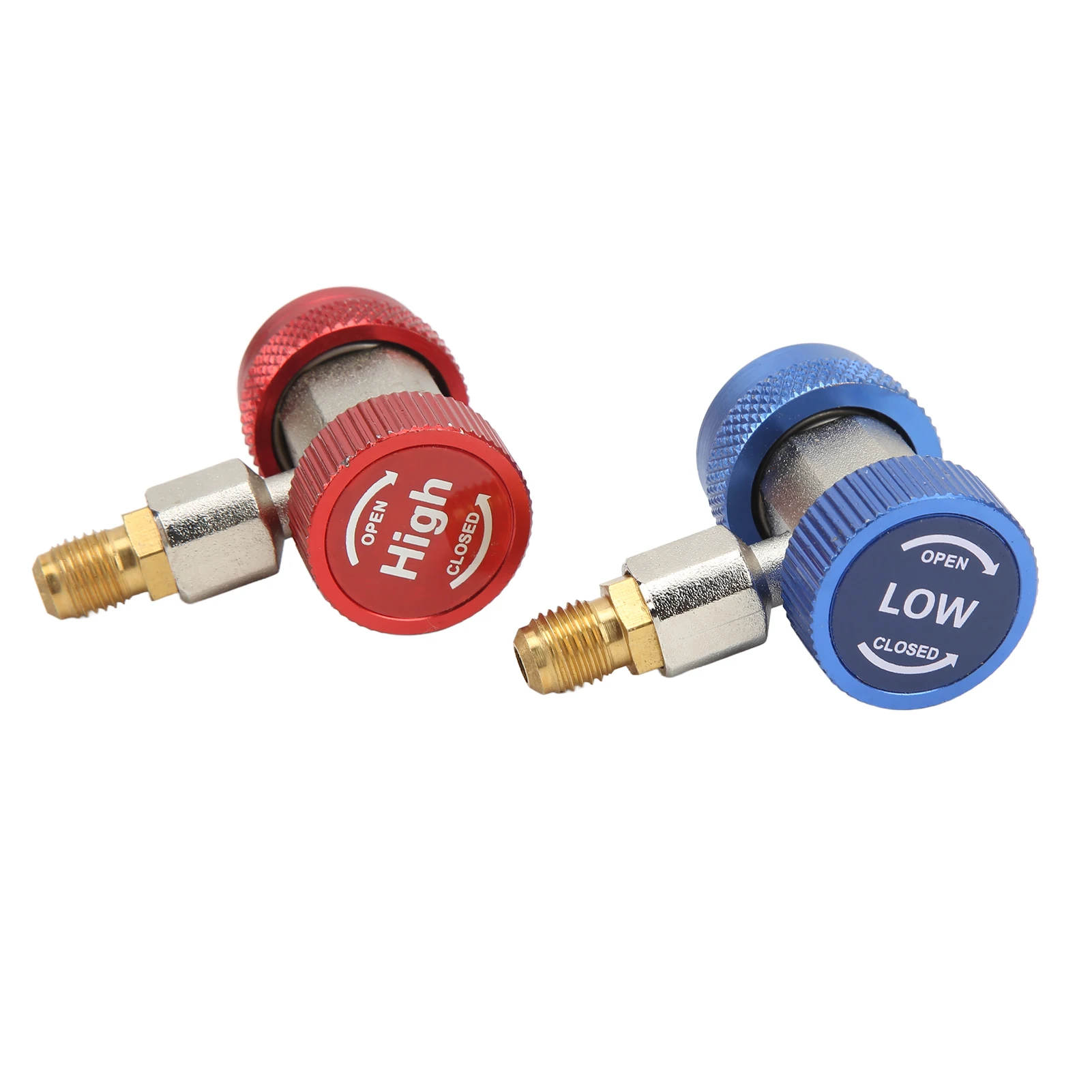 2x R134A AC Air Condition Adjustable Quick Coupler High Low Adapter Connector Connector Extractor HVAC Manifold Gas Connectors