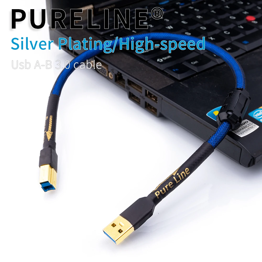 Handmade HIFI Silver Plating High Speed USB 3.0 Printer Cable High Quality Type A Male To B Male A-b Data Transmission Cable 2.0