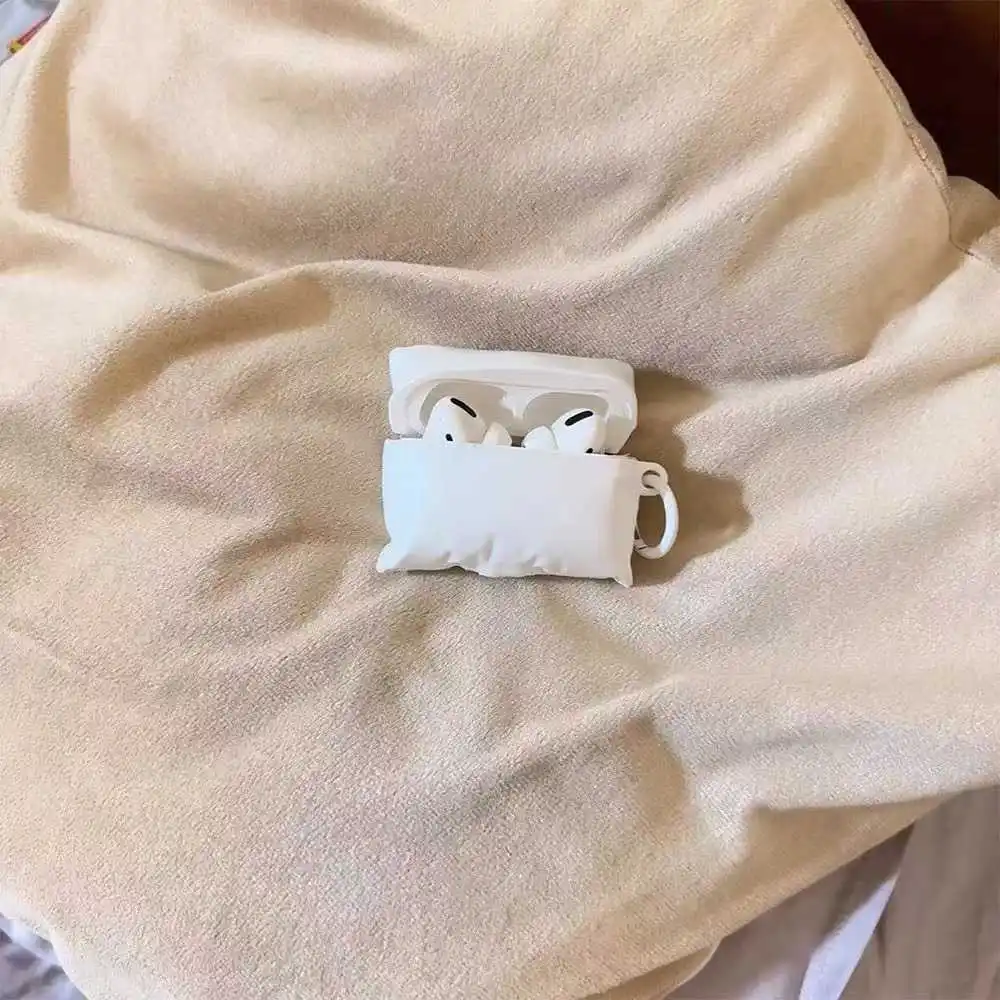 INS New Arrival: Fun & Creative Simulated White Pillow-Themed Protective Case for AirPods 4 - Compatible with AirPods 3 & Apple