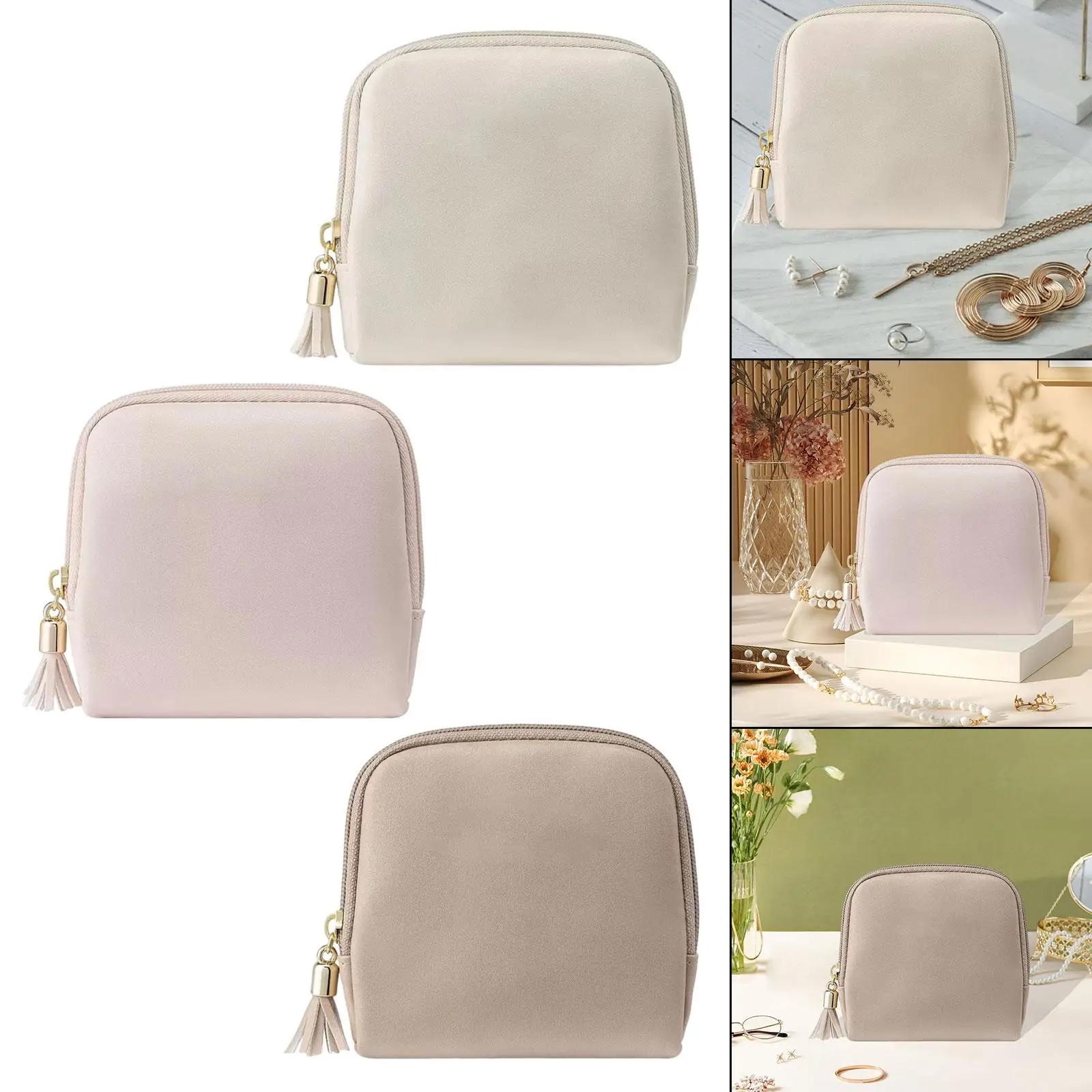 

Small Travel Jewelry Case for Women Multipurpose Portable Jewelry Storage Bag with Zipper for Bracelets Charms Pendants Rings