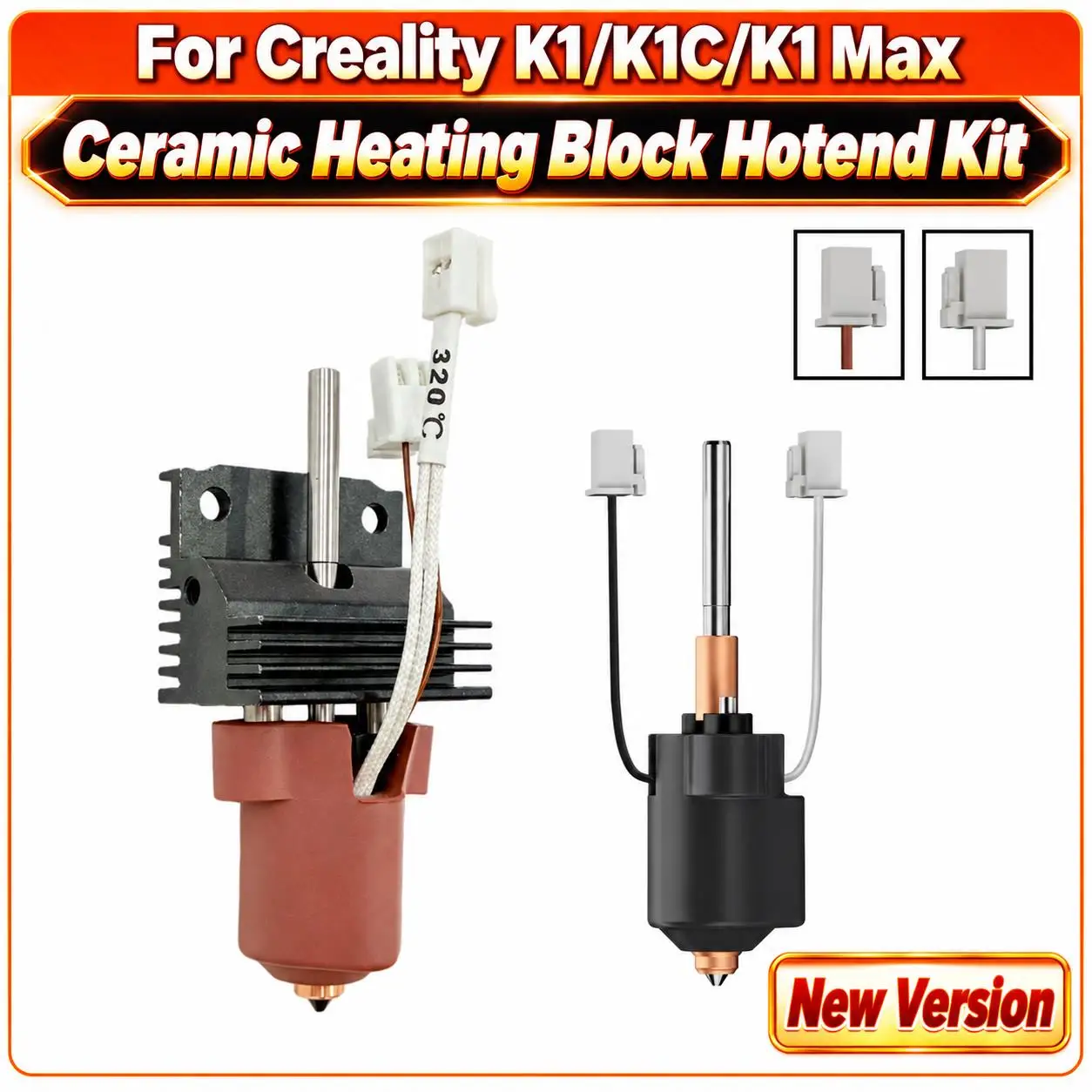 Hotend Kit with Ceramic Heating Block and Unicorn Quick‑Swap Nozzle for Creality K1C K1 Max K1 SE High Flow 300℃ 3D Printer Part