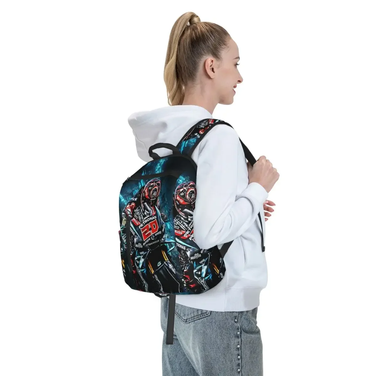 

Fabio Quartararo French Motorcycle Racer Student Backpack School Bag Travel Daypack for Men Women Fashion Bookbag Shoulder Bags