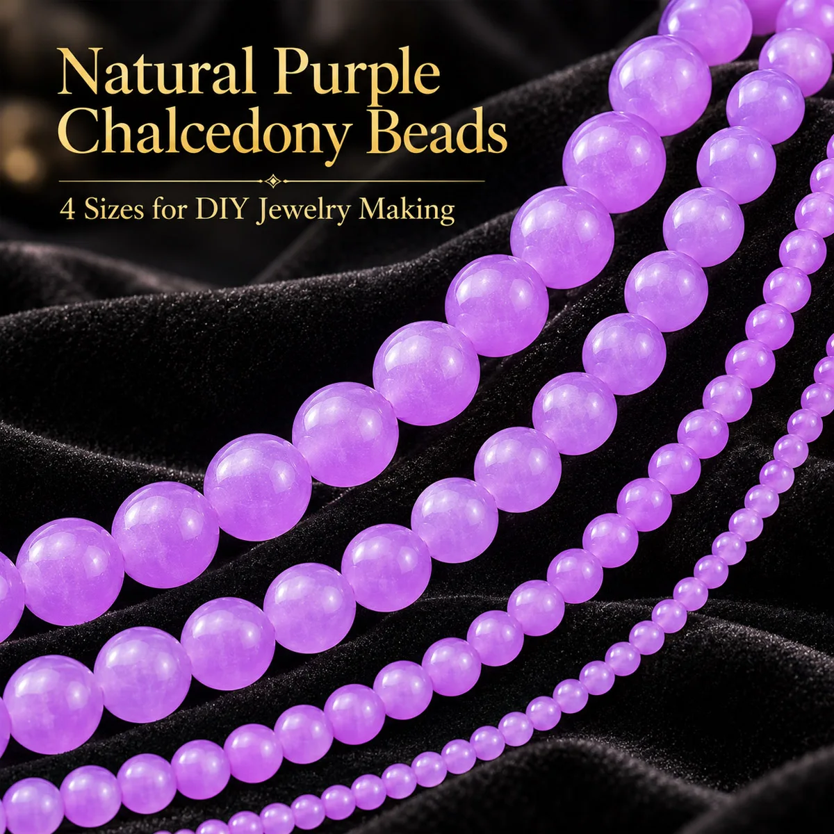 4-10mm 18pcs Stone half strand Violet Chalcedony Spacer Loose Beads For Jewelry Making DIY Bracelets Necklace Accessories