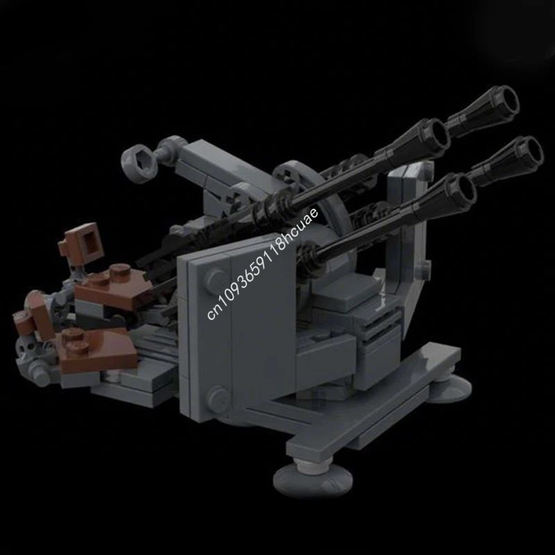 

149 шт. MOC 20 мм Flakvierling Antiaircraft Gun, немецкая армия ww2 nan, модель, строительные блоки, кирпич, детская идея, игрушки, рождественские подарки