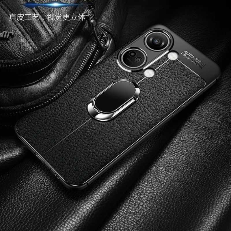 Magnetic Case For OnePlus Nord 3 5G Holder Ring Phone Cover For One Plus Nord3 ACE 2V TPU Soft Leather Shell Shockproof Bumper