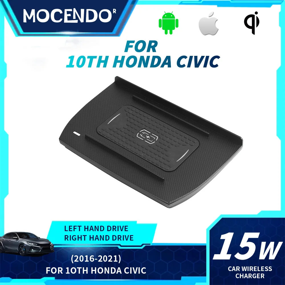 

Super Fast 15W Car Wireless Charger OEM Original Style Phone Holder for Honda Civic 2016-2021 LHD & RHD