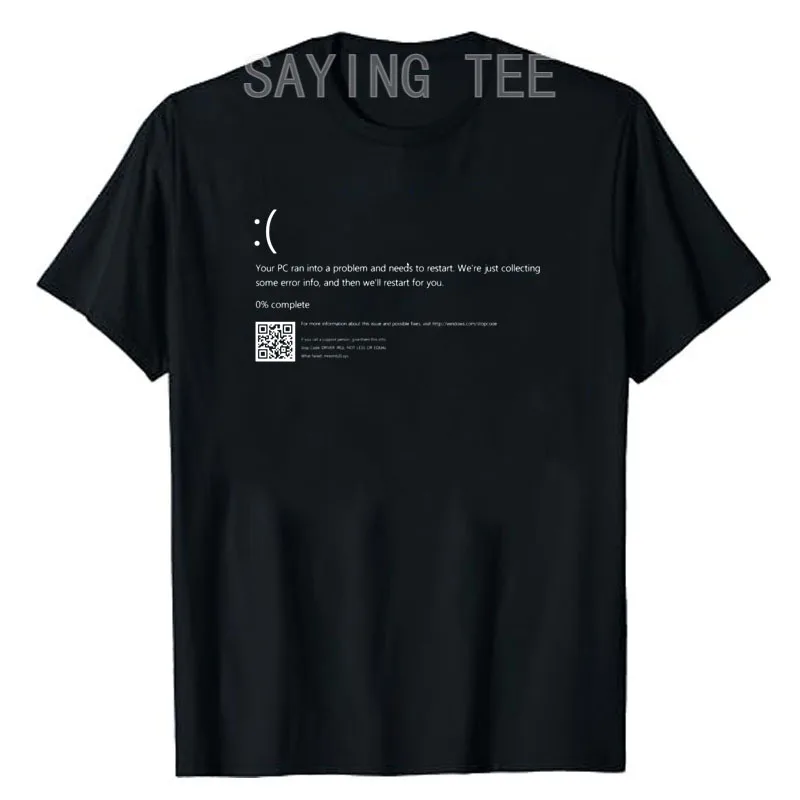 Lustiges Blue Screen of Death Geek Halloween Party Grafik-T-Shirt für Männer, Mode 404-Seiten-Druck, Programmierer Casual T-Shirt aus Baumwolle – Detail 20