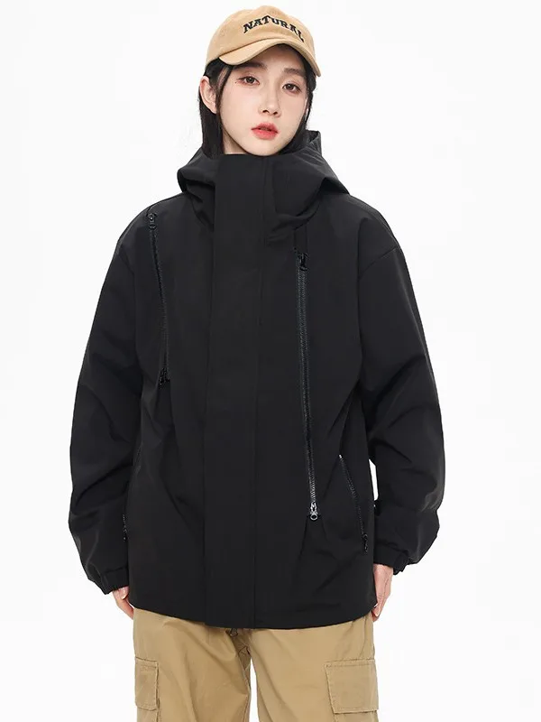 

Байкерские куртки, женская куртка из не кожи, весенняя парусиновая куртка в стиле карго с несколькими карманами и перепонками, для пешего туризма, сафари, треккинга, приключений