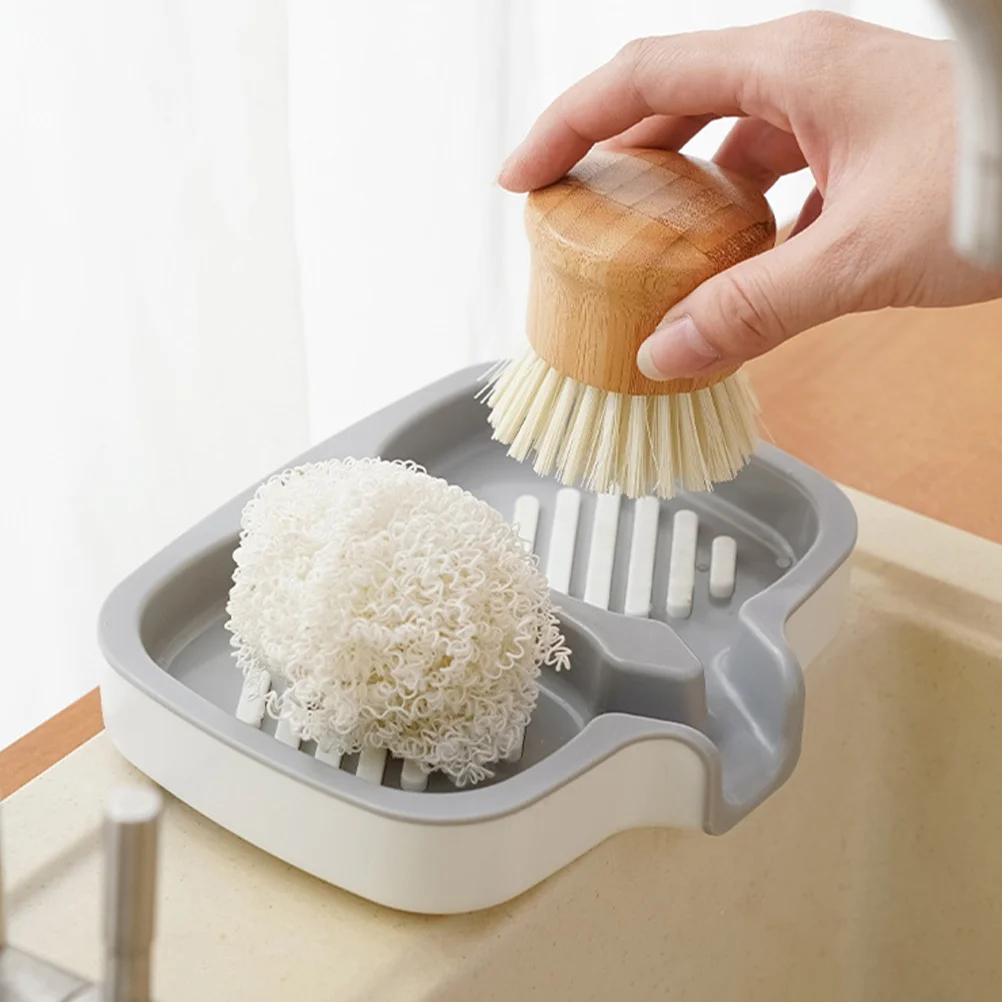 

2Pcs Self Draining Soap Tray Bathroom Laundry Soap Storage Box Stable Base Easy to Clean Long Service Time Storage Bracket