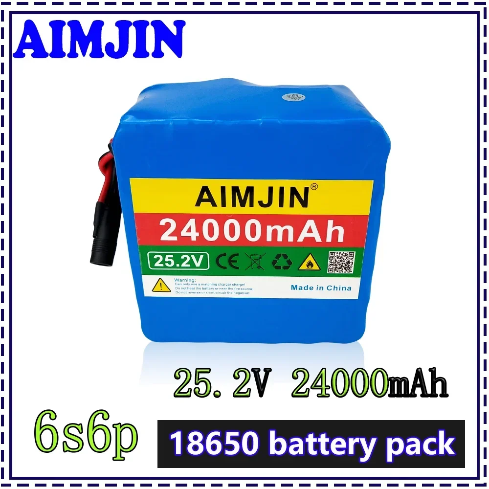 25.2V 24Ah 18650 lithium battery 6S6P rechargeable battery pack with BMS,  for electric scooter, bicycle battery, solar energy