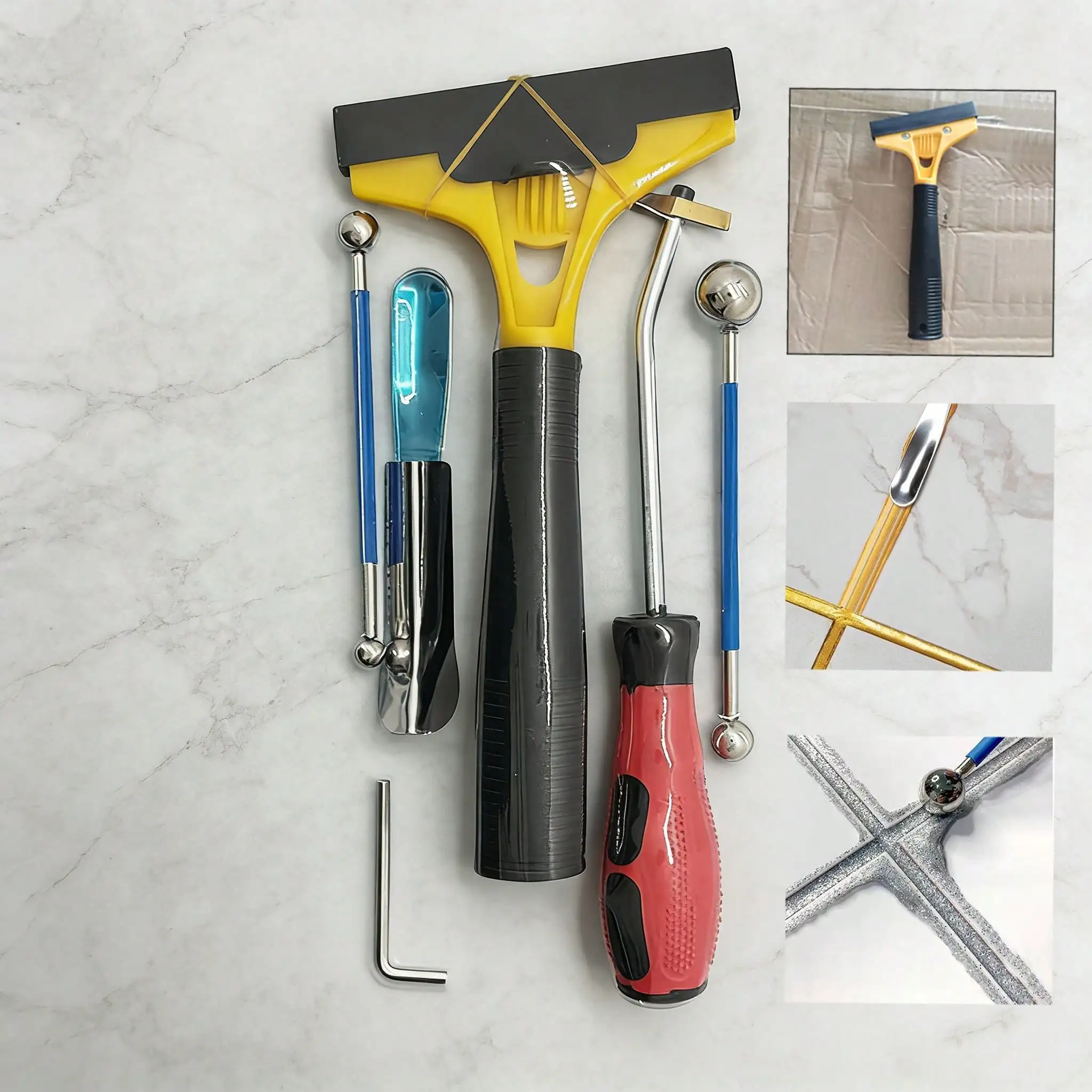 

7pcs Professional Tile Grout Cleaning Tool Set, Grout Removal Cone, Grout Float Combo, Specialized Tile Crevice Cleaning Tools