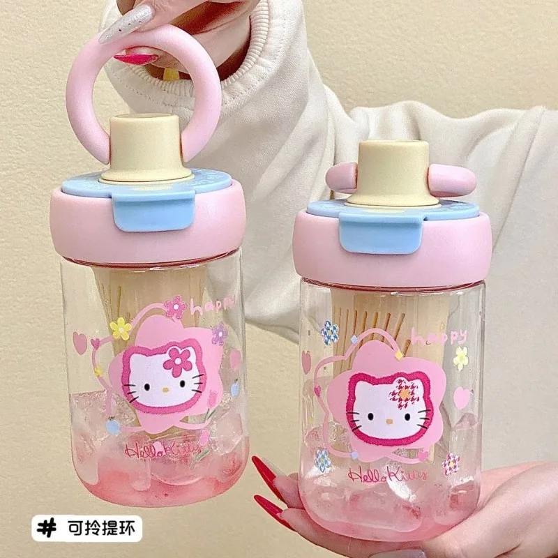 

Hello Kitty Water Cup Cute Cartoon Large Capacity Double Drinking Cup Tea Separation Desktop Decoration Student Gift Wholesale