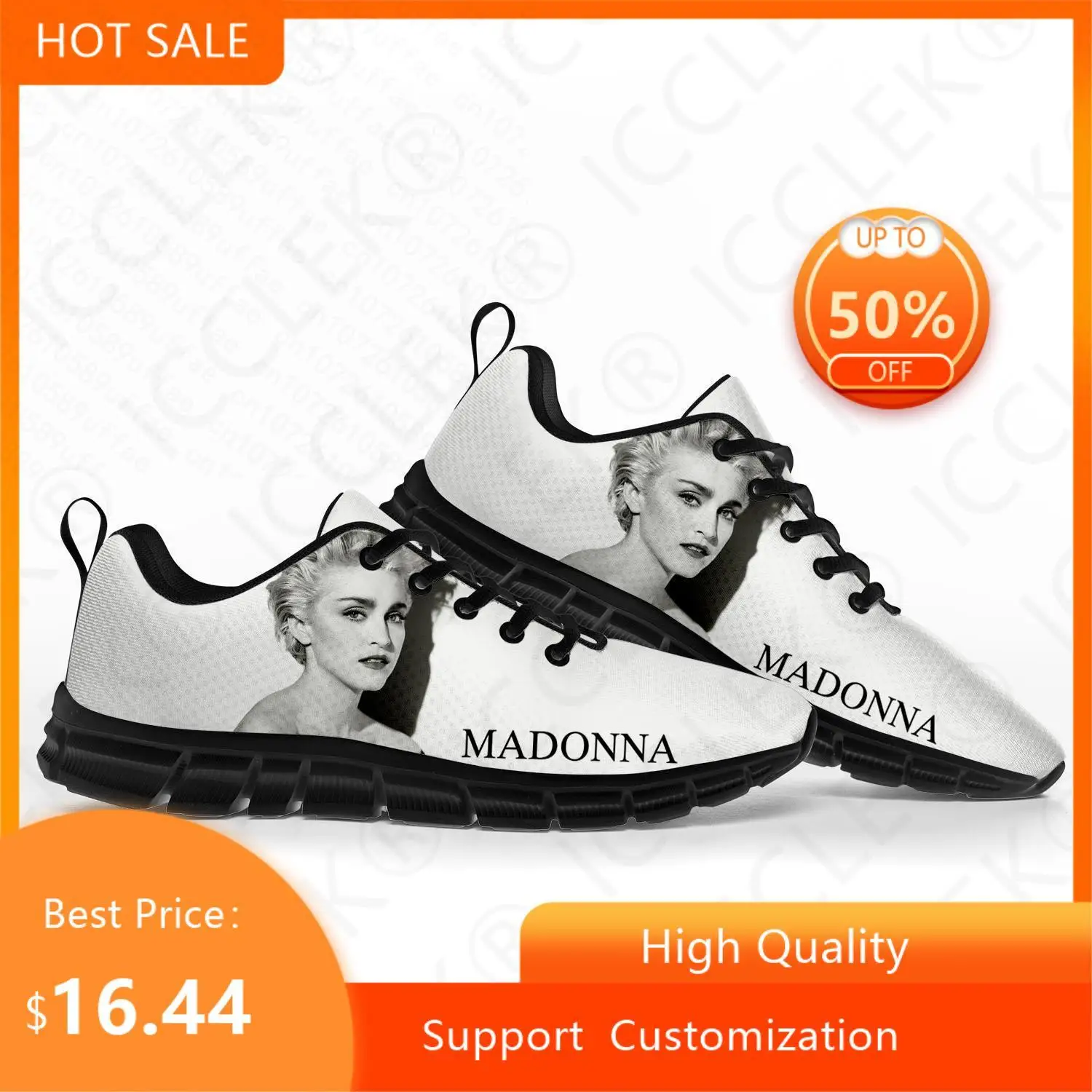 Madonna pop rock singer disco fashion Sports Shoes Mens Womens Teenager Kids Children Sneakers Custom High Quality Couple Shoes