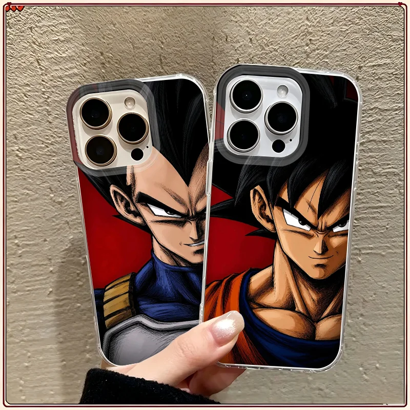 Dragon Ball Character Print Phone Case, Goku Vegeta Piccolo Shockproof Shell For All iPhone Models, Anime Fan Phone Cover