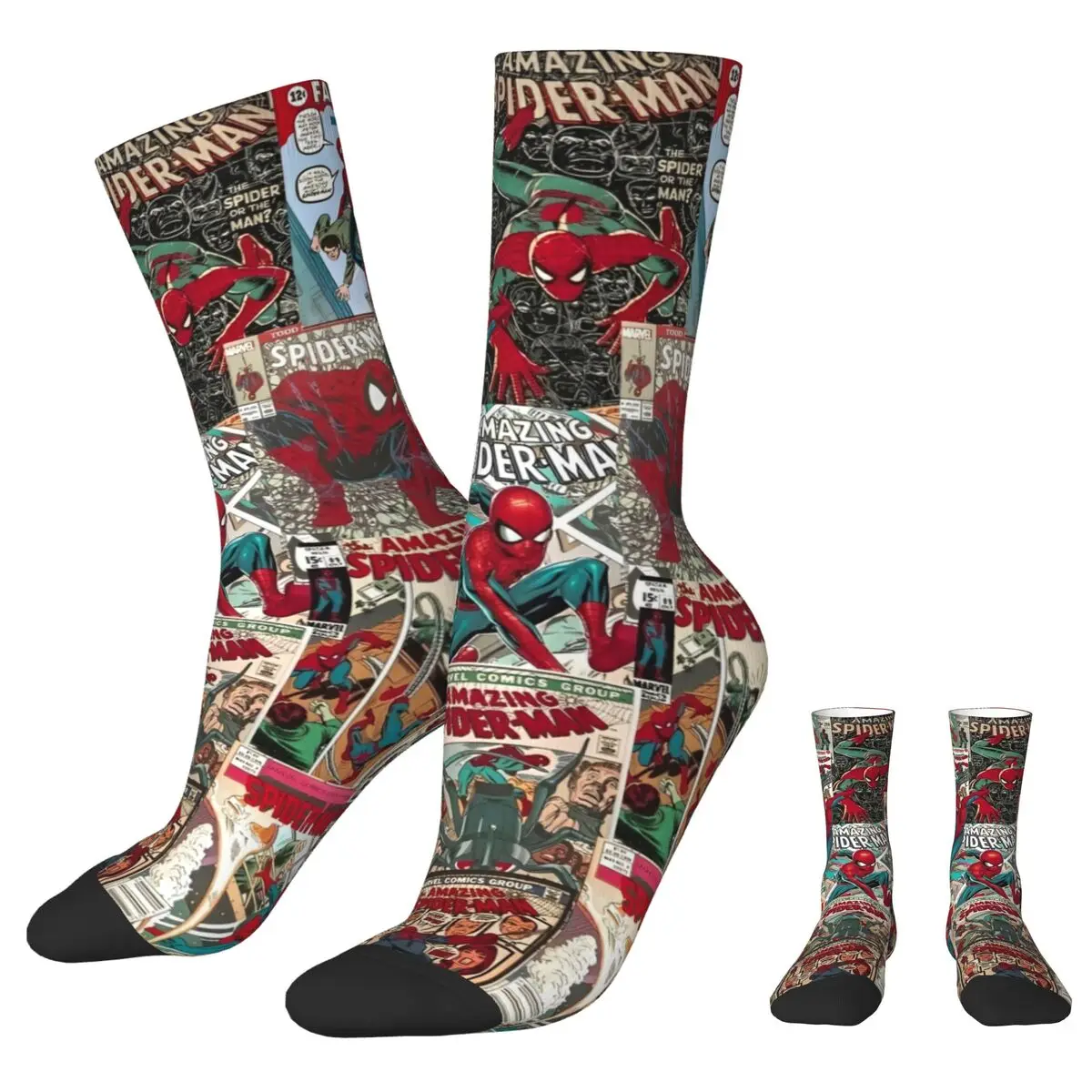 

Spider-Man Comic Handsome Socks Men Women Cartoon Anime Socks High Quality Spring Summer Autumn Winter Middle Tube Socks Gifts