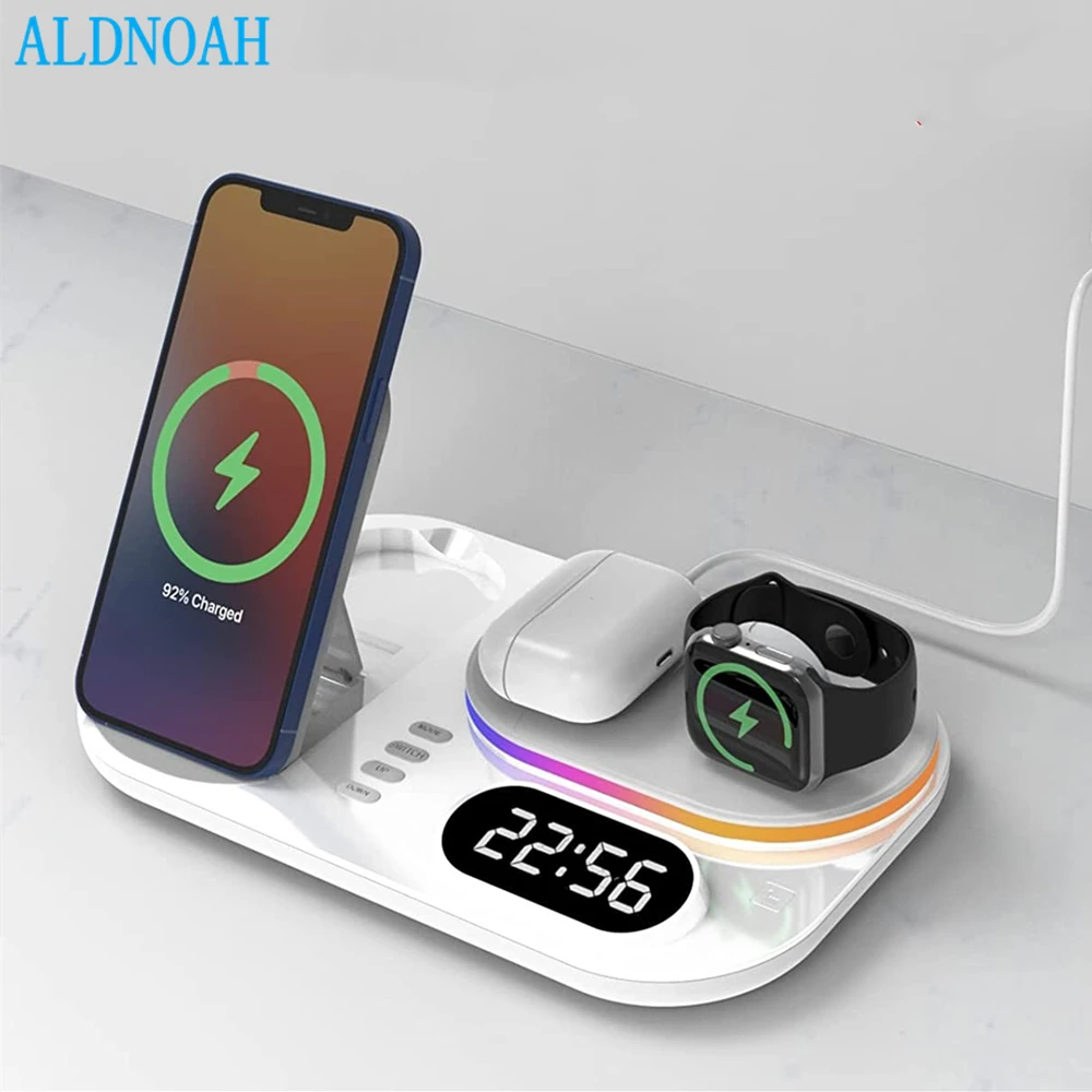 

4 in 1 30W Wireless Charger Stand for iPhone 13 12 Pro Max Mini 11 X Fast Chargers for Apple Watch 7 6 SE 5 Airpods Pro 2 3