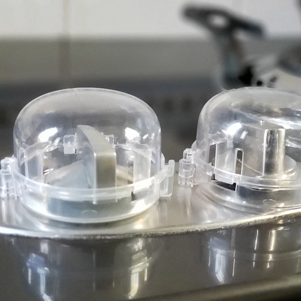

4pcs Gas Cooker Safety Cover Stove Knob Protector Child Proof Transparent Guard Universal Fit Heat Resistant For Oven Hobs Gas