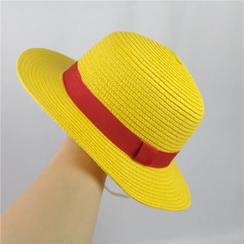 Brdwn Luffy Unisex Flat Straw Hat Neck String Cosplay Japanese Cartoon Props Hat