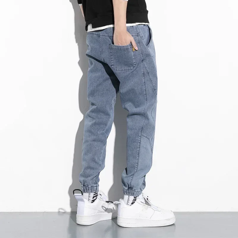 Spring Summer Black Blue Baggy Jeans Men Streetwear Denim Joggers Casual Cotton Harem Pants Jean Trousers Plus Size 6XL 7XL 8XL