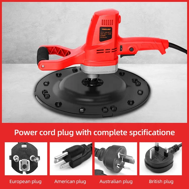 38cm hand held Wall Troweling Machine handle electric trowel Sandpaper hard plastic sponge grinding plate