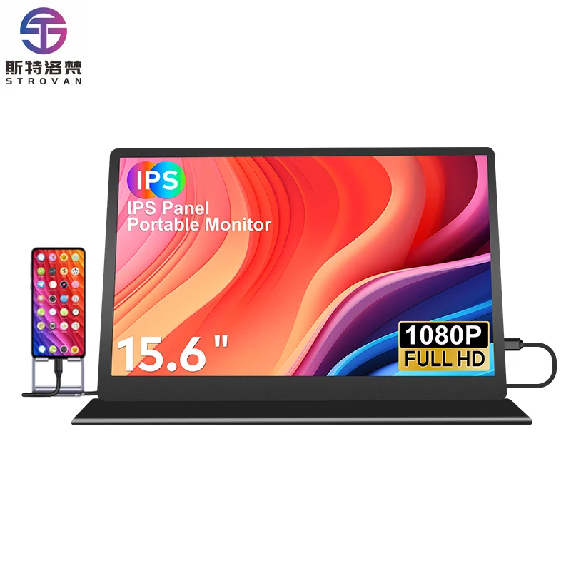 Smart Phone Screen Extender 15.6 Inch Gaming Portable  with 1080P IPS Laptop Screen Extender Dual  for Computer