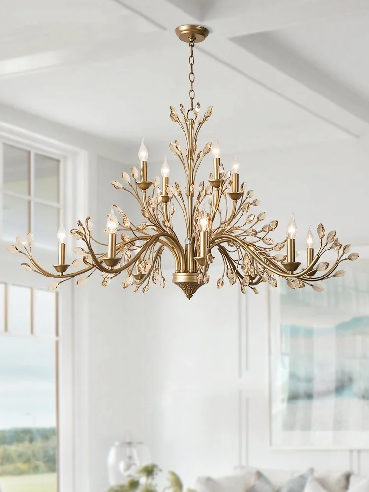 French Branch Chandelier, Living Room Dining Room Light, Minimalist Bedroom Light, Luxurious Crystal Lighting Fixtures