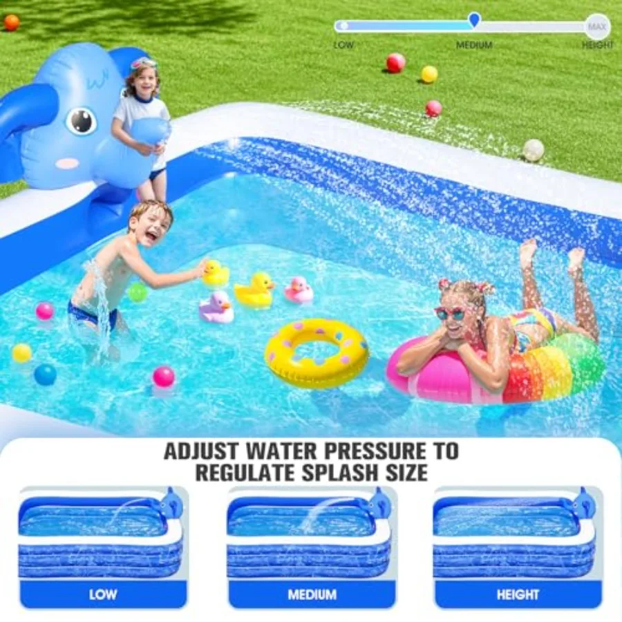 Inflatable Pools with SprinklerUpgraded Elephant Inflatable Swimming Pool Pools for Backyard Large Inflatable Pool for Adults B