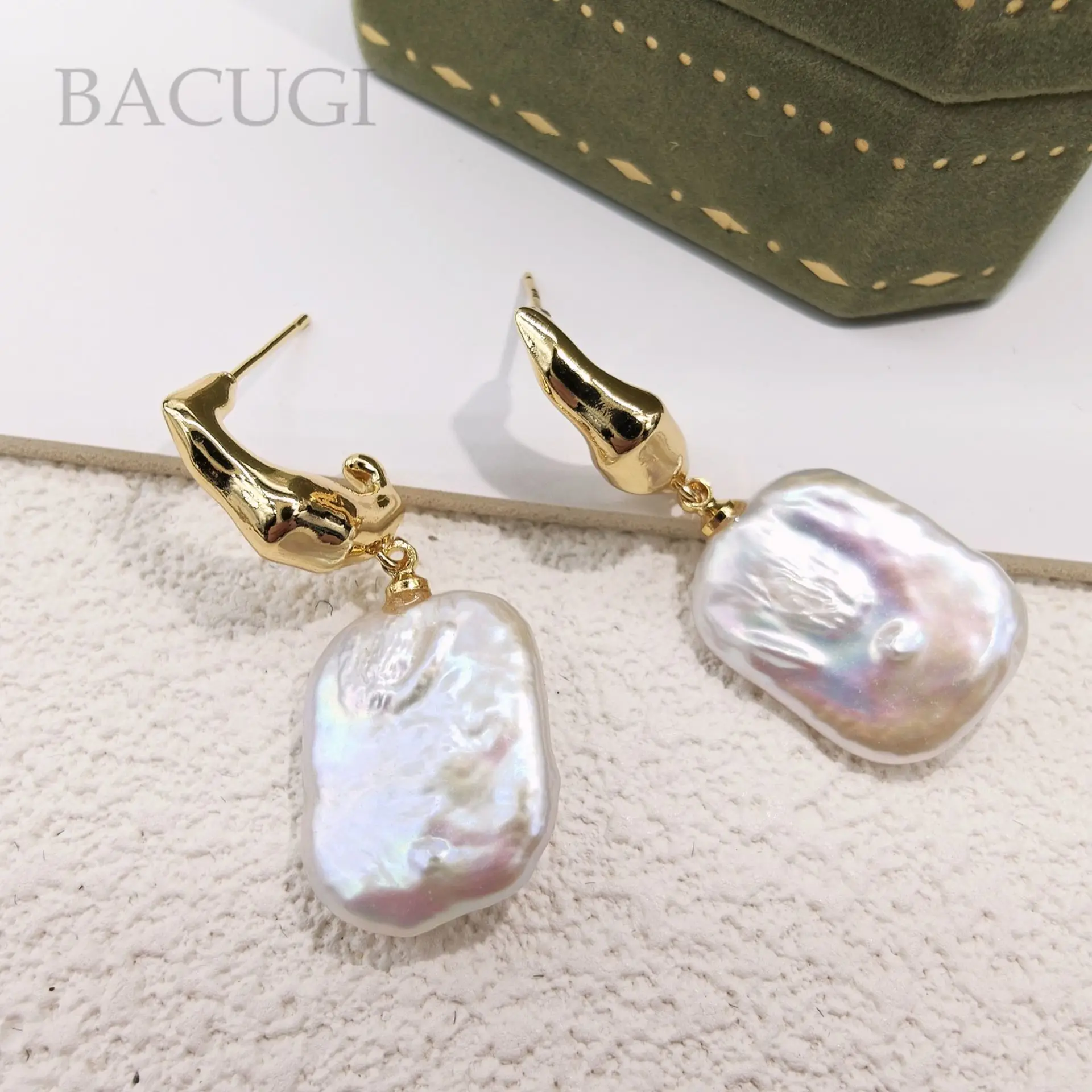 

Серьги-капли из серебра 925 пробы с пресноводным жемчугом в стиле барокко