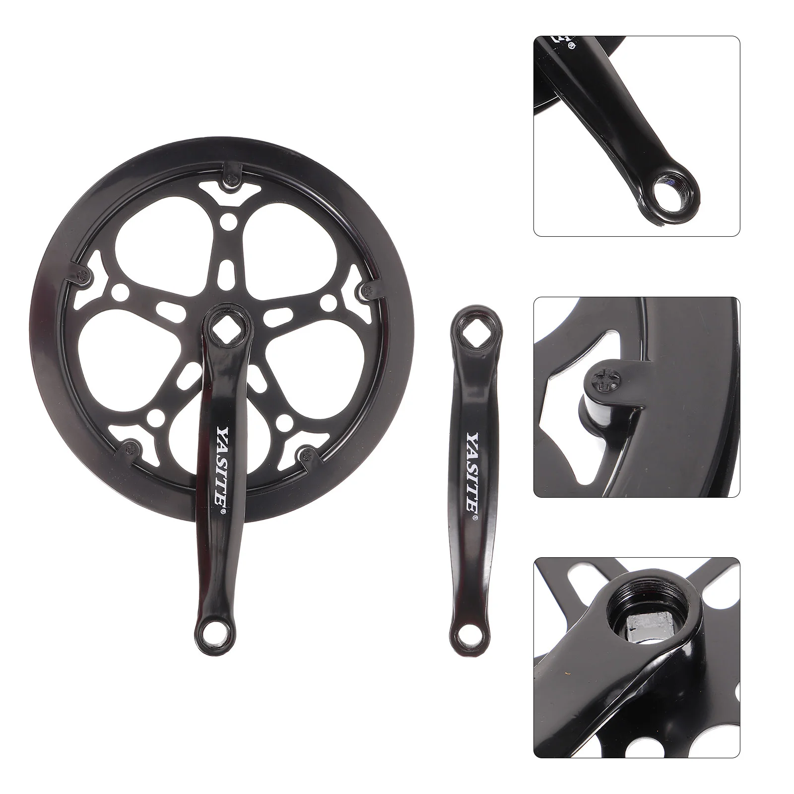 

Taper Bicycle Crankset Folding Electric Bike Replacement Accessories Crankshaft Black Fitness