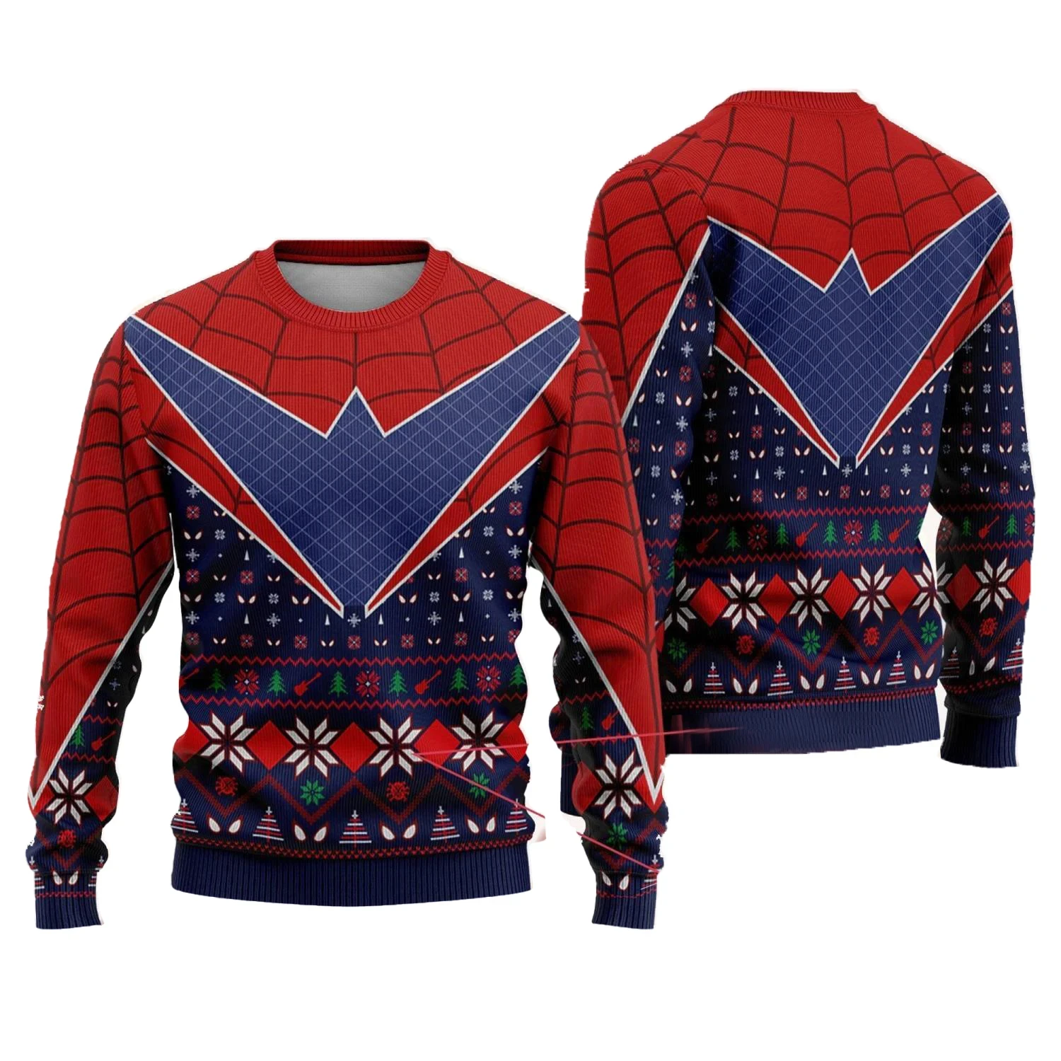 Spider Punk New Year Christmas Gift Ugly Sweater Hot Selling Autumn and Winter Oversized Pullover Men\'s Christmas 2024 Women Top