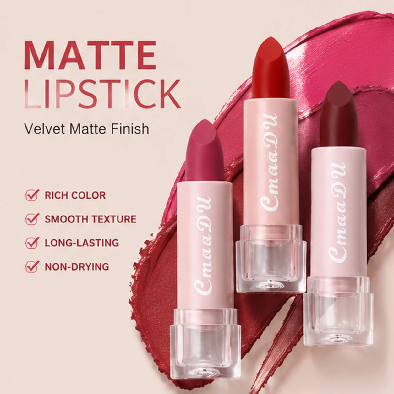 15 Farben Samt-Matt-Lippenstift, langanhaltend, nicht abfärbend, wasserfest, feuchtigkeitsspendend, Lipgloss, modische klassische Farbtöne, tägliches Make-up – Detail 1