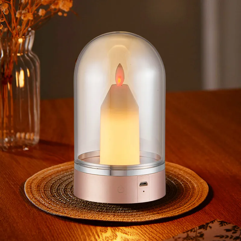 Lampe à bougie de simulation créative avec batterie aste, lampe de table, lampe de chevet, décoration de restaurant, chambre à coucher