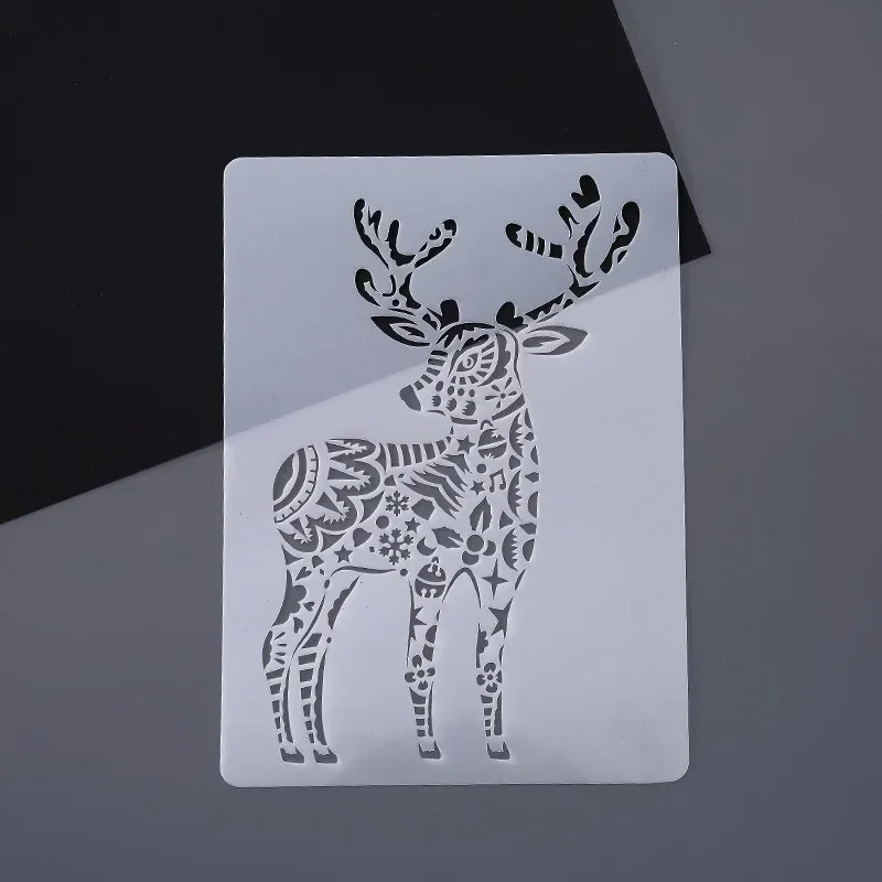Creative DIY Animal Theme Stencils Painting Template Lace Ruler Student Personalized Scratch Drawing for Card Making Decoration