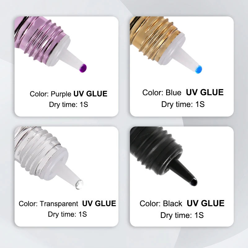 Cola uv para extensão de cílios, 5ml, preta, 1-3 segundos, secagem rápida, cola para cílios, cola uv preta, adesivo preto, retenção 75 dias
