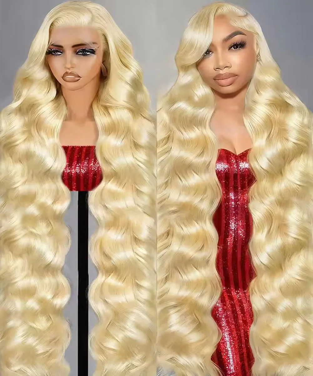 

32-дюймовый 613 13x6 HD Парик фронтальной части шнурка Человеческие волосы Объемная волна Прозрачный парик фронта шнурка 613 Цветной парик человеческих волос для женщин 250%