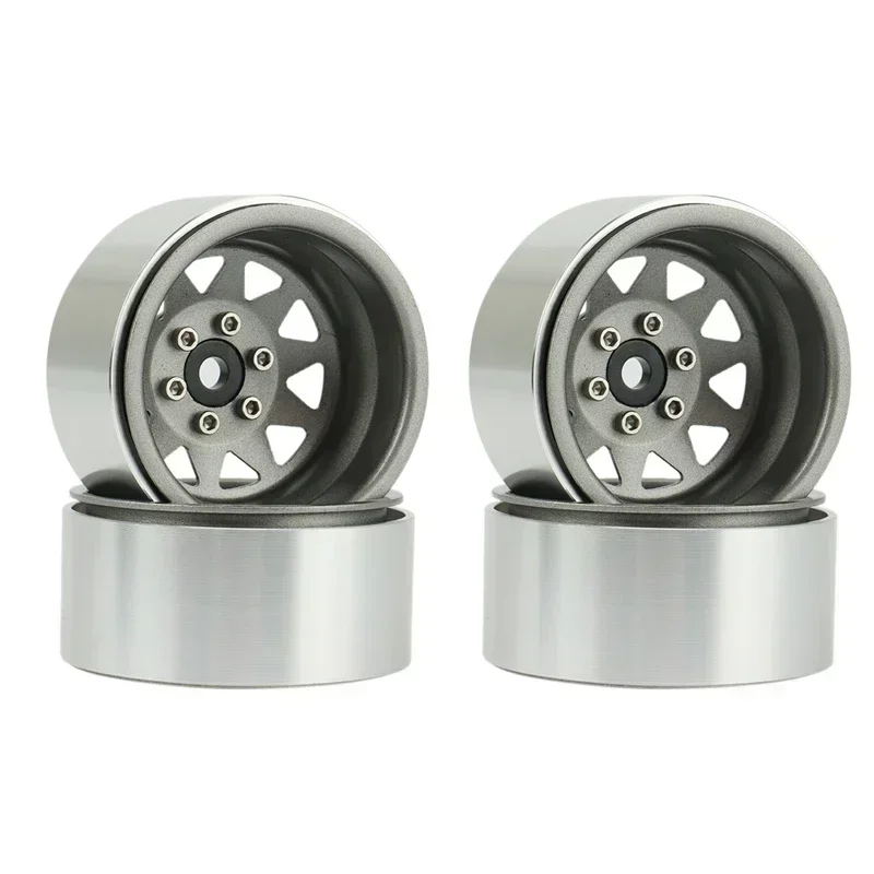 4PCS 1.9 Deep Dish Metal Beadlock Wheel Hubs Upgrade Rims Fit 1/10 RC Crawler Axial SCX10 90046 Traxxas TRX4 RC4WD D90 Car Parts