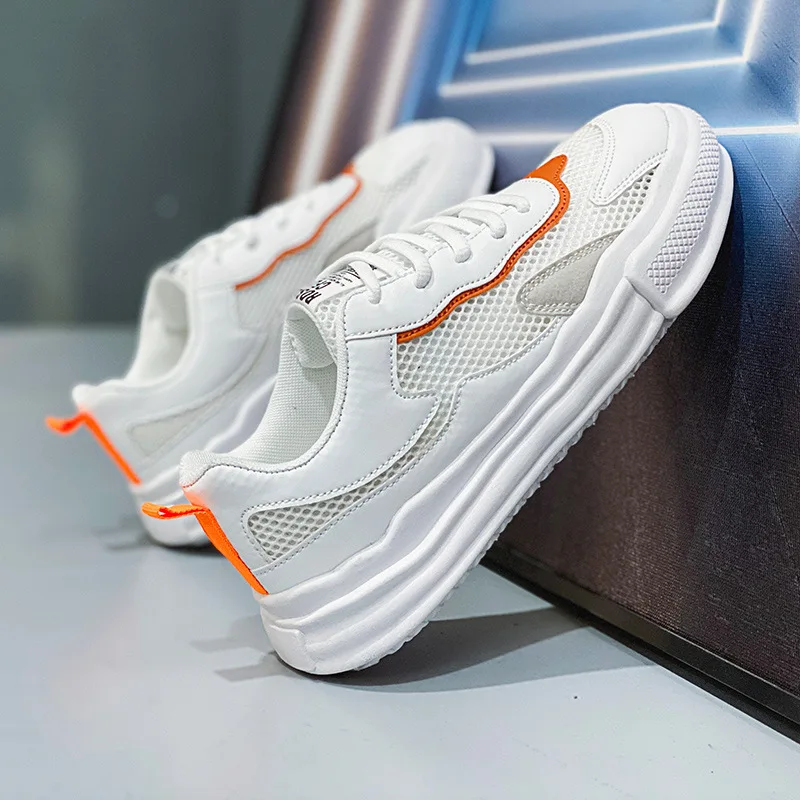 

Fipatbu мужские летние дышащие сетчатые кроссовки повседневные противоскользящие полые модные белые удобные теннисные туфли на толстой подошве