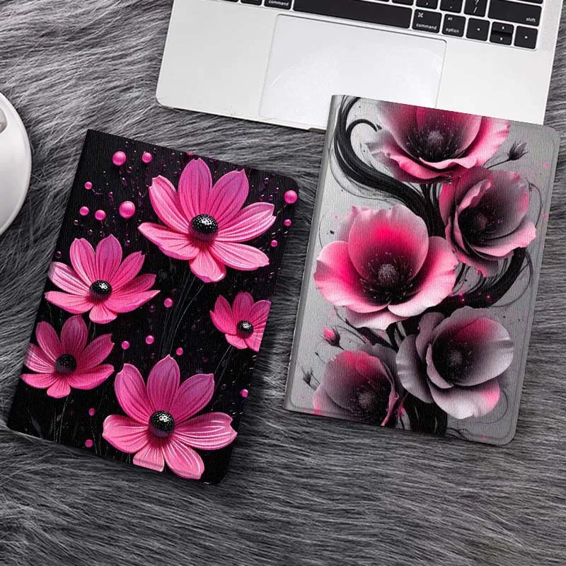 

Cartoon Pink Flower Decor Tablet Case For Samsung Tab Galaxy S6 S11 A A7 A8 A9 A11 10.1 10.4 10.5 Plus Lite Gift