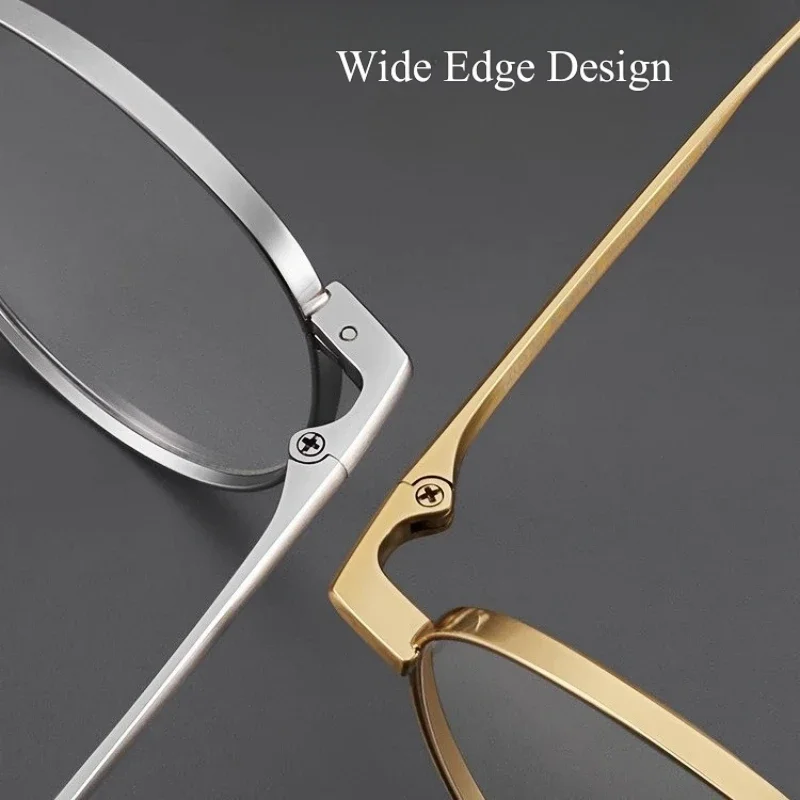 OLLYMURS Retro Pure Titanium กรอบแว่นตาผู้ชายผู้หญิง Ultralight Luxury Optical Prescription กว้างกรอบแว่นตาแว่นตา