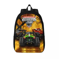 Monster Jam Backpack for Men Women Casual Student Work Daypack Monster Trucks Grave Digger Laptop Computer Canvas Bags Outdoor