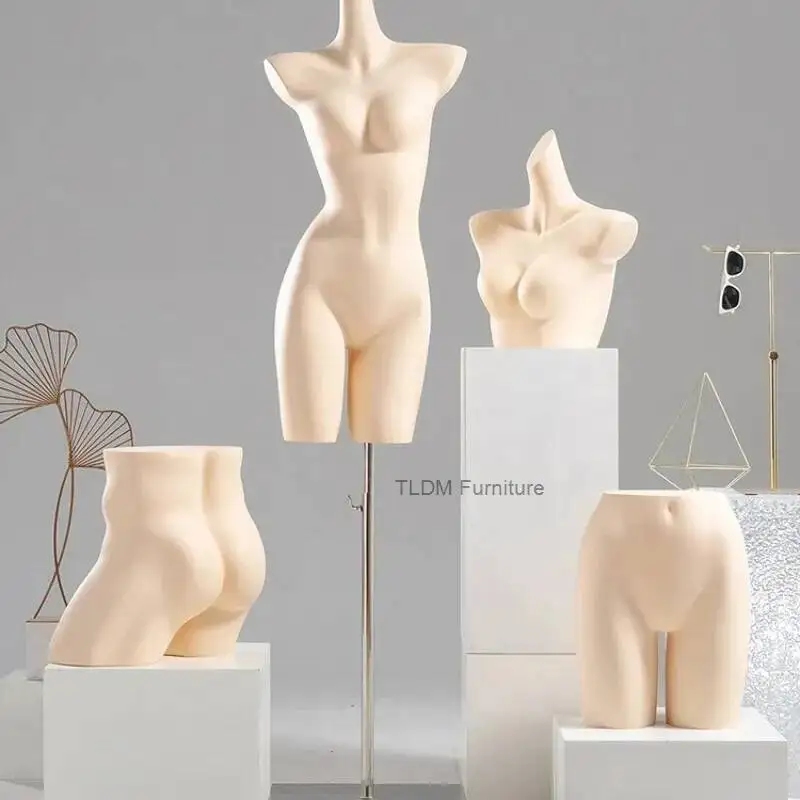 

Swimsuit Nordic Creative Stand White Push-up Lingerie Display Mannequin Prop Window Half-body Unisex Lingerie Bra Shop Rack FYMQ