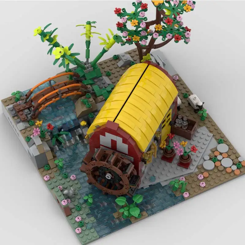 田舎の小さな村 MOC ビルディングブロックミニモジュラー建築モデル組み立てられた小さな粒子レンガ子供のおもちゃギフト