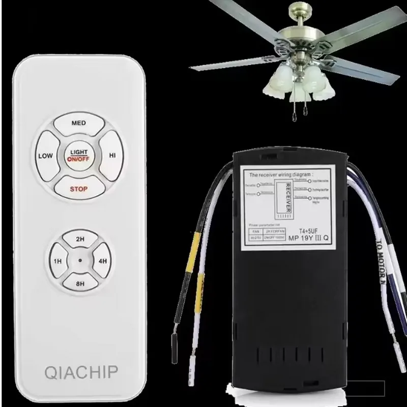

Ceiling Fan Lamp Remote Control Kit Timing Control Switch AC 110-240V Adjusted Wind Speed Transmitter Receiver