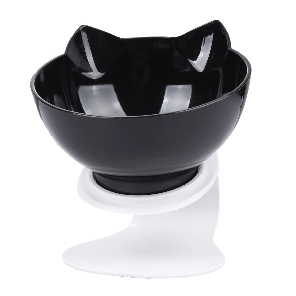 

Cat Bowls Neck Guard Feeder Titling Water Black Protective Plastic Safe Environmental Thick Design Biting Resistance