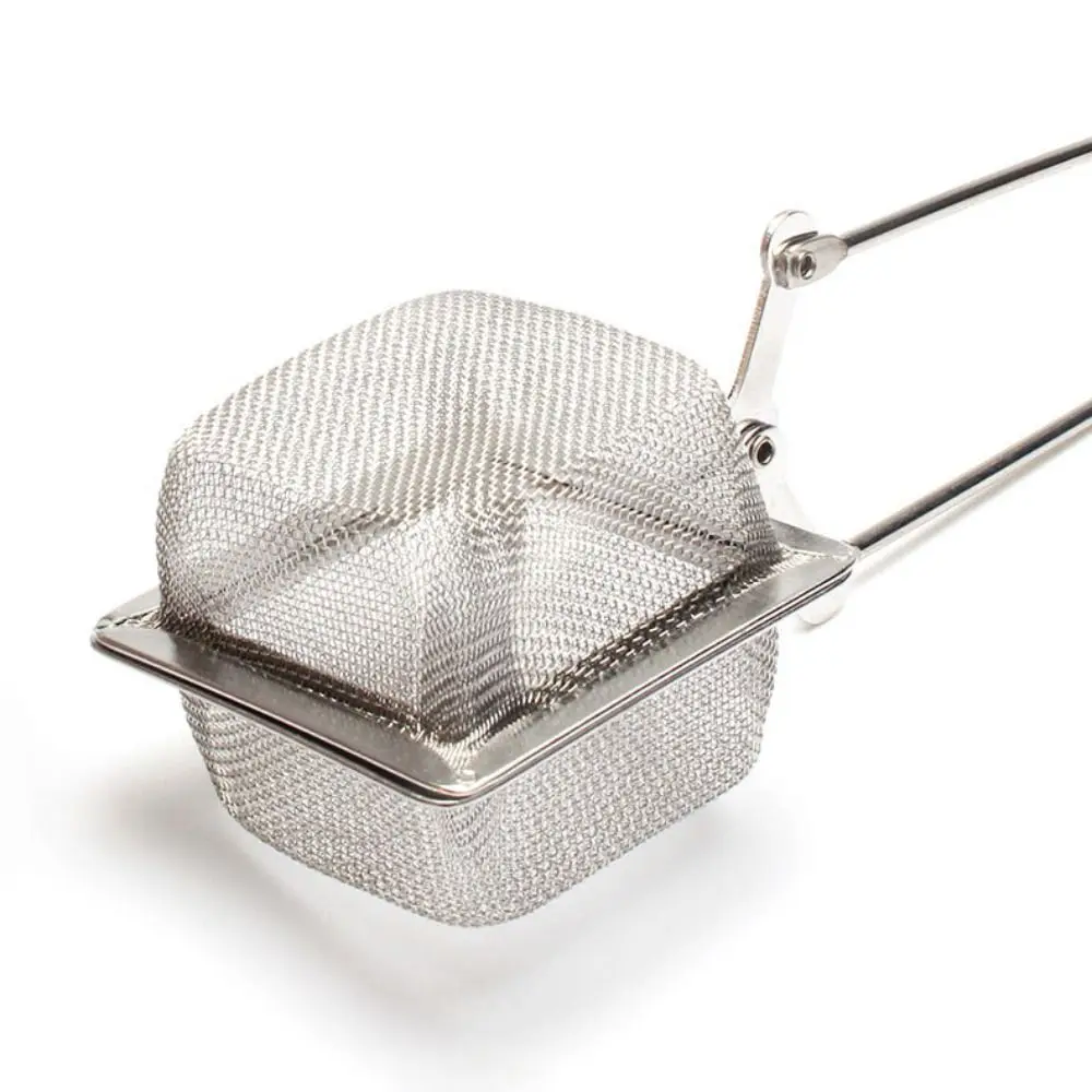 Stainless Steel Fine Mesh Tea Strainer Handle Design Portable Reusable Tea Filter Square Shape Easy Clean Teapot Tea Infuser