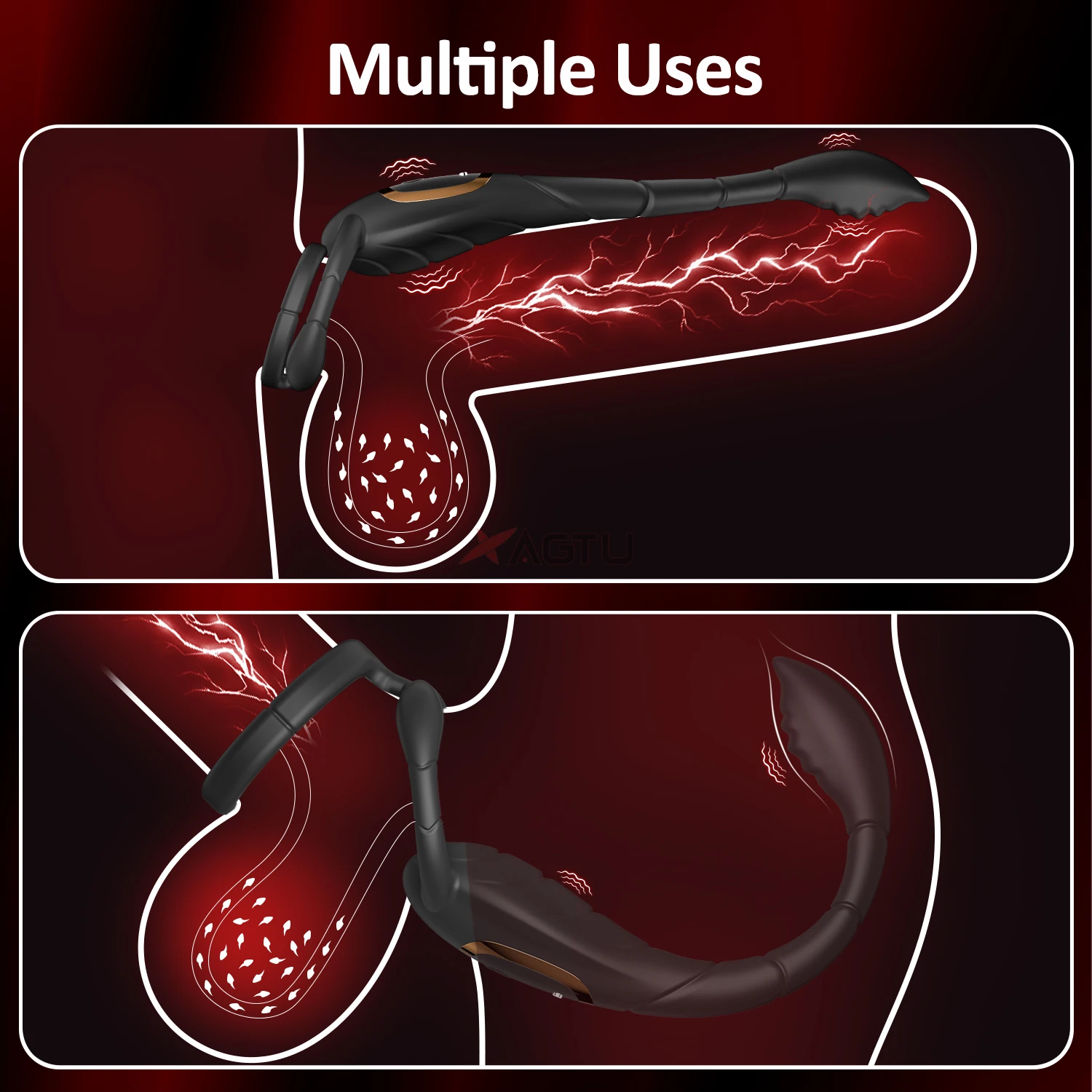 هزاز حلقة القضيب للرجال ، مدلك البروستاتا الذكور ، محفز تينت ، هزاز الشرج المكونات ، المكونات المؤخرة ، ألعاب الجنس