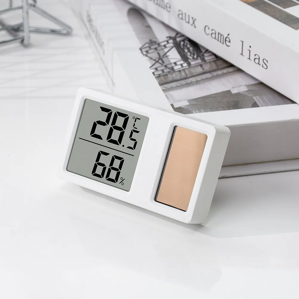 69HF Solar Powered Thermometers Mini Portable Hygrometer High Accuracy Measurement Meter Gauge Thermo-Hygrometer Hygrometer