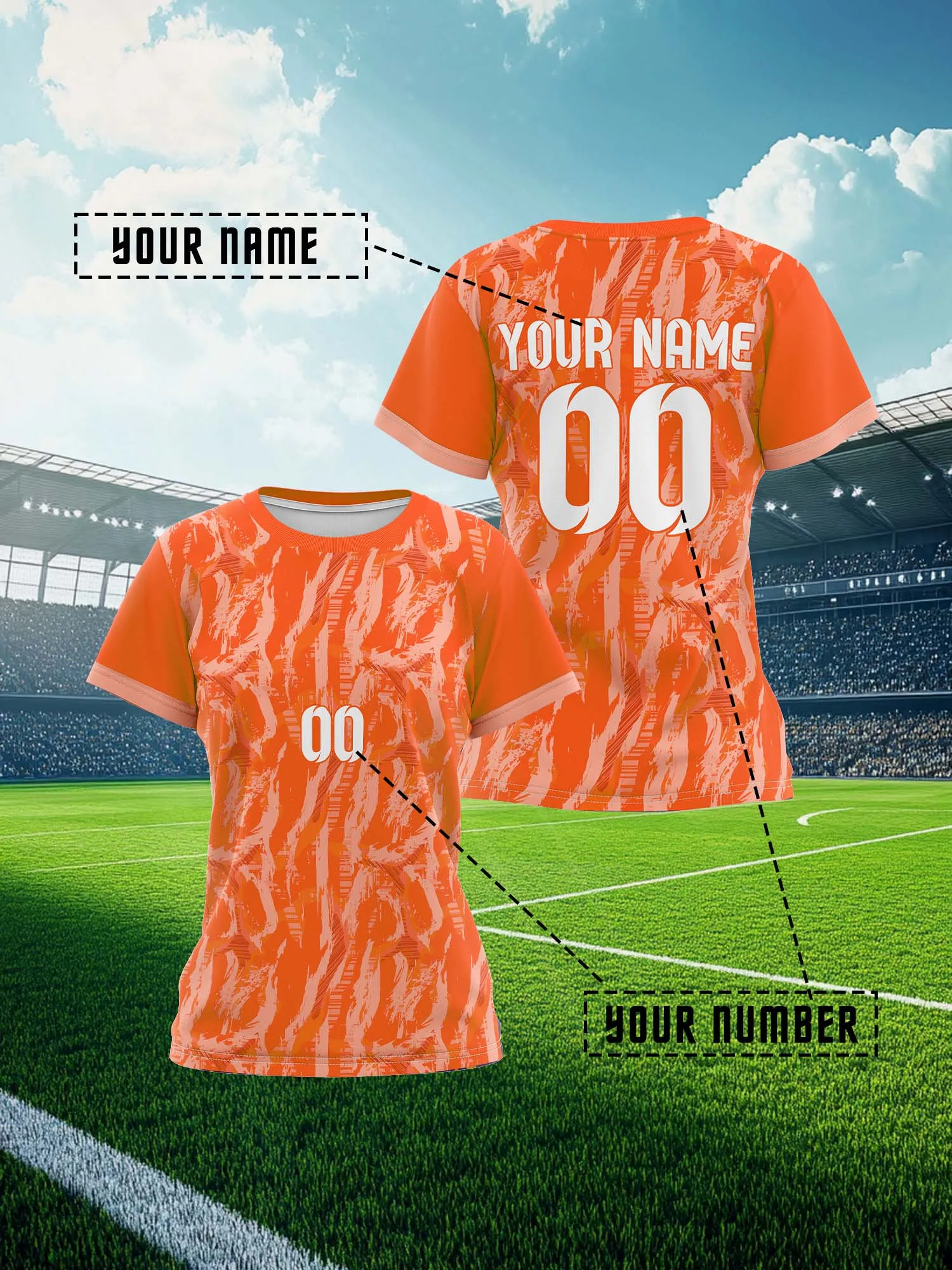 

Женская спортивная футболка с V-образным вырезом на заказ с именем и номером, быстросохнущая, с полной сублимационной печатью, розовая, модная, 2026